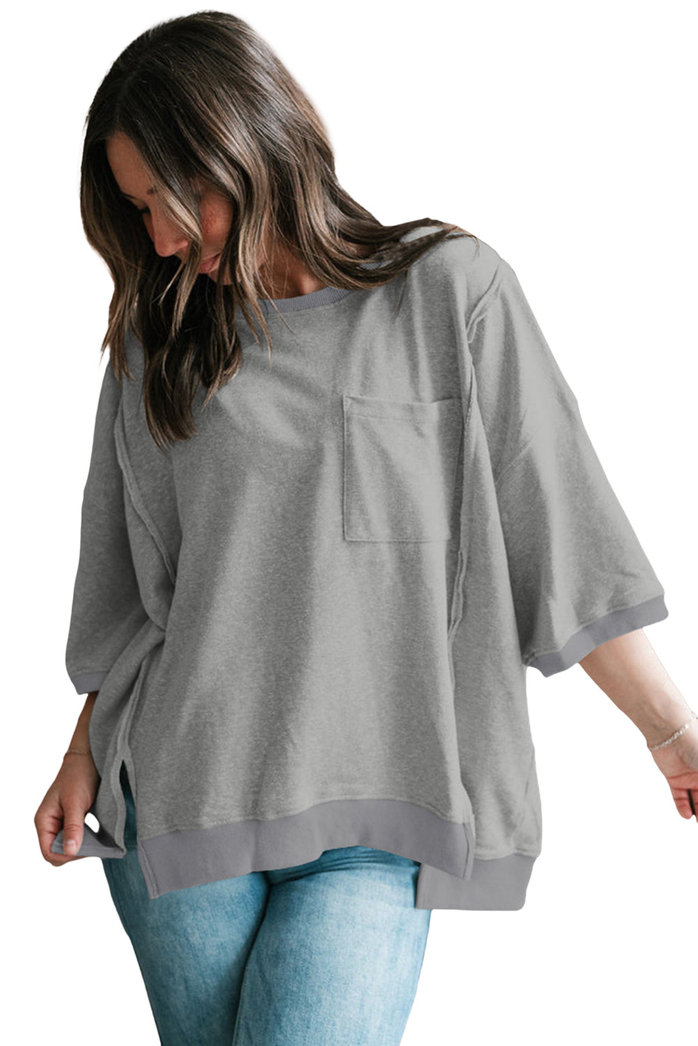 Exposed Seam Loose T Shirt