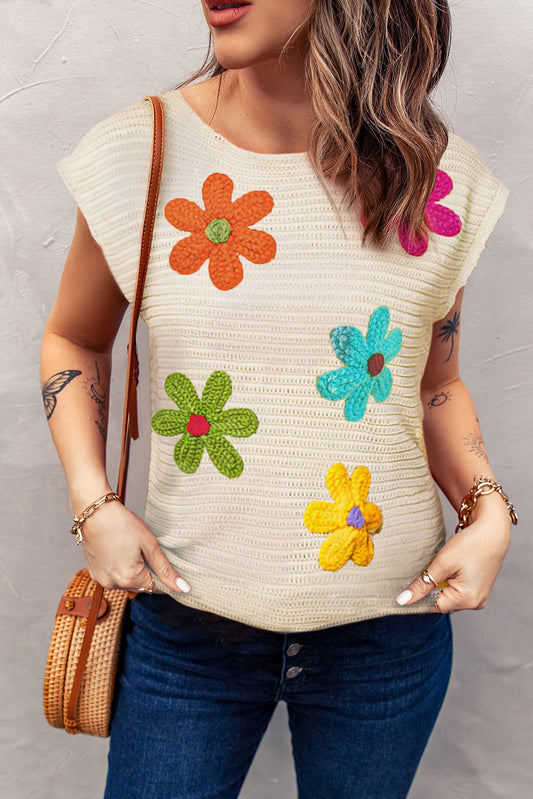 Flower Crochet Knitted Top