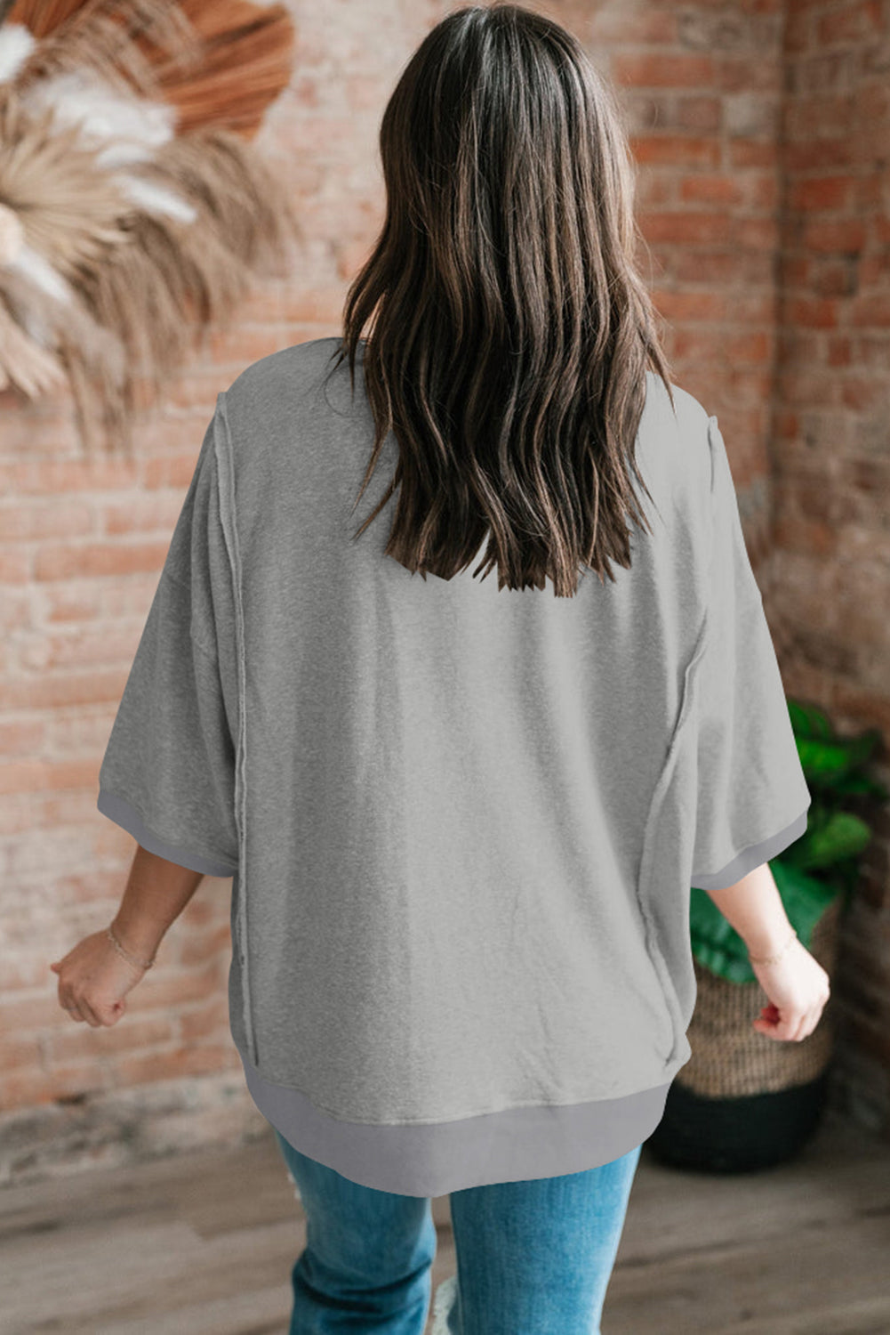 Exposed Seam Loose T Shirt